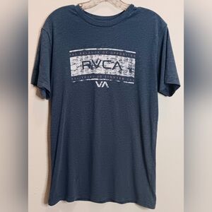 RVCA Graphic Logo Tee T-Shirt Blue Outdoors Activewear